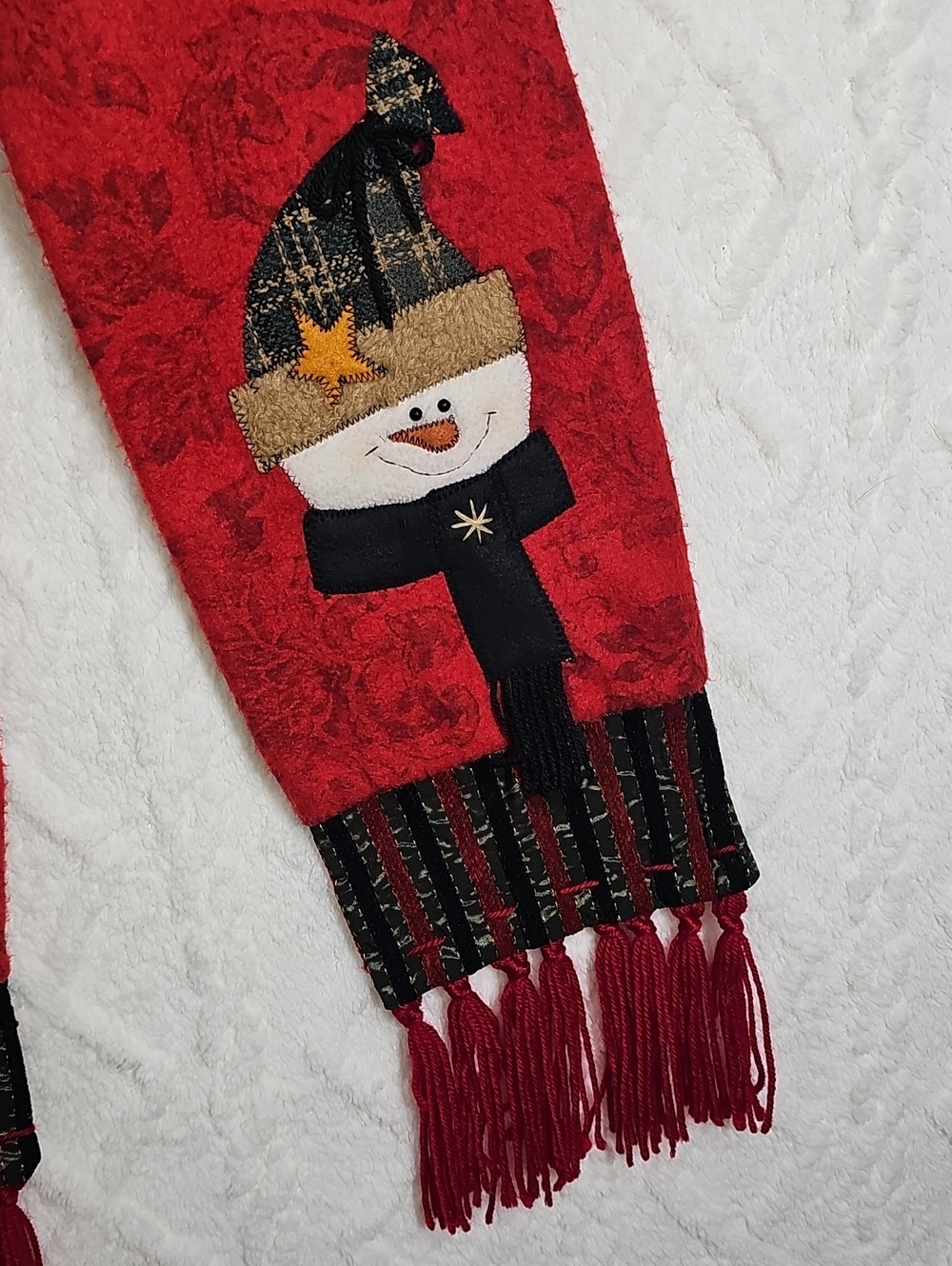 Felt Christmas Scarf & Matching Crossbody Purse * Snowman * Tree - Picture 3 of 12